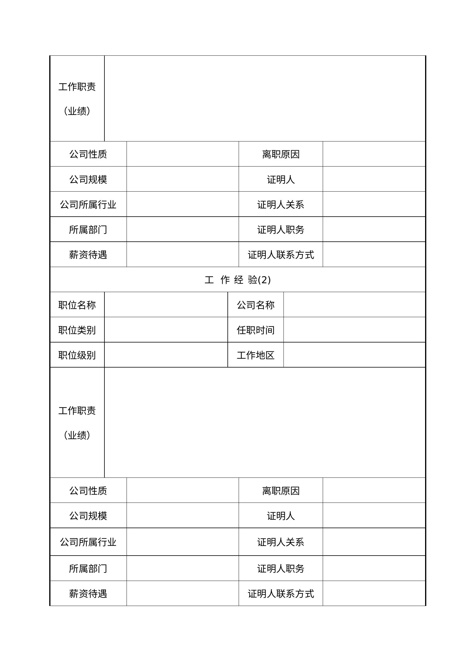 空白标准表格四页03第 3 页完整预览